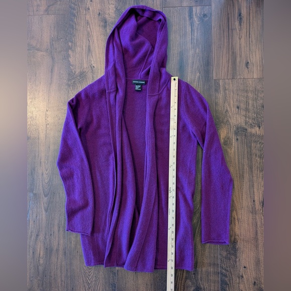 Cashmere Cashmere Women’s Hooded Cashmere Cardigan Purple Size Medium - Picture 7 of 9